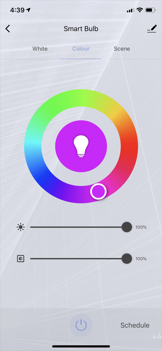 Reafoo smart bulb color controls