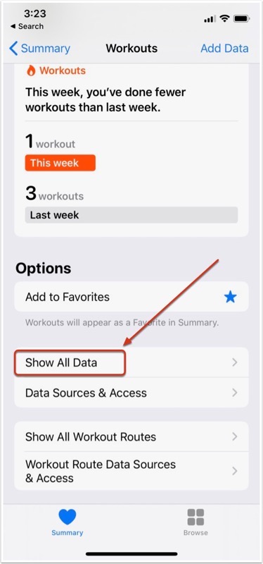 #title# Show All Data, Swipe to Delete