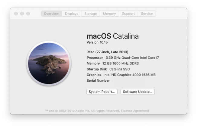 Catalina About this iMac