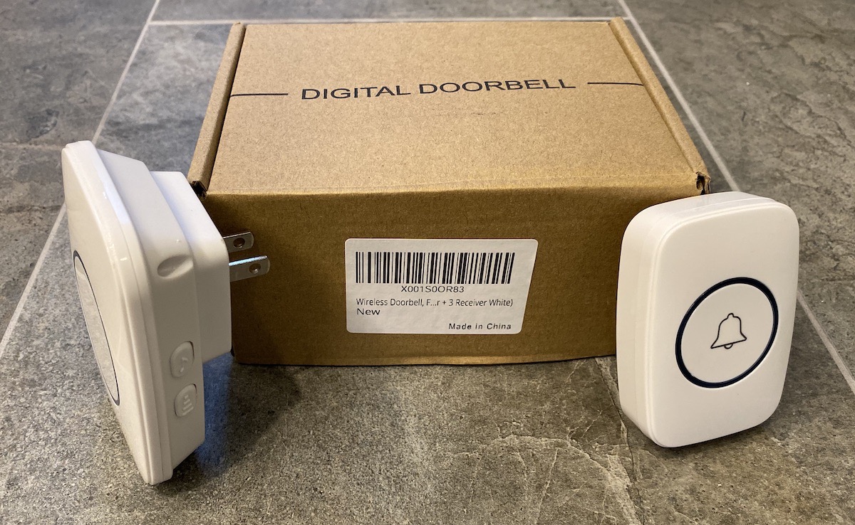 Digital Doorbell Two White Devices with Box