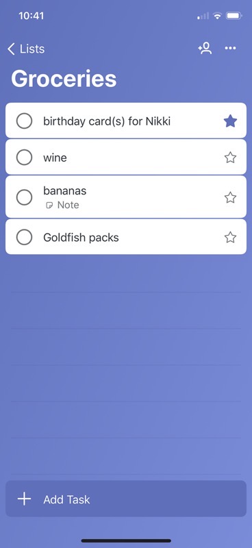 Microsoft To Do Grocery List