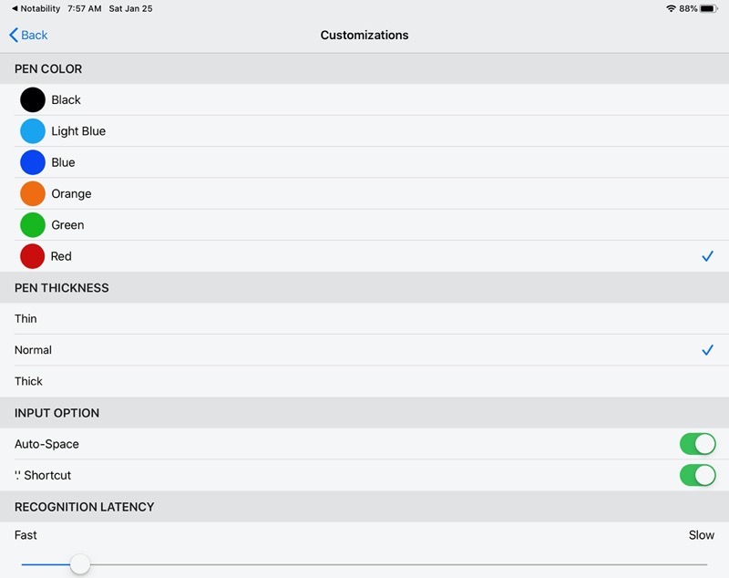 Selvy Penscript settings