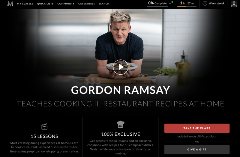 Masterclass gordon ramsay cooking