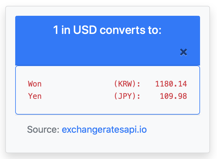 Currency conversion web app
