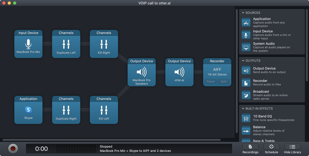 VOIP call recorded and sent to otter dot ai