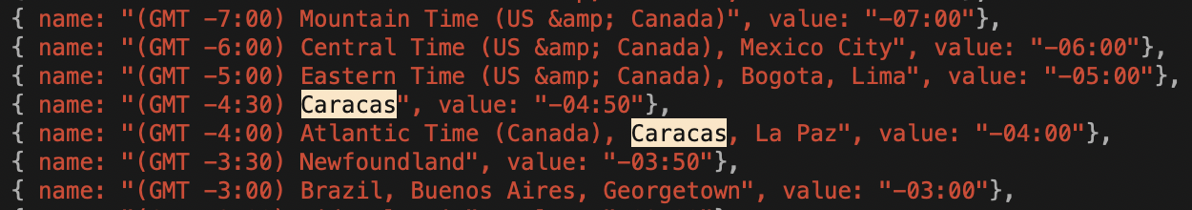 #title# Caracas in Two Timezones