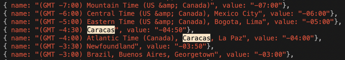 Caracas in Two Timezones