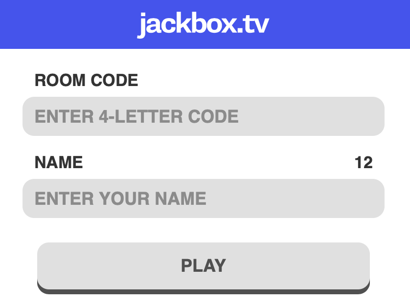 Jackbox interface on Mobile