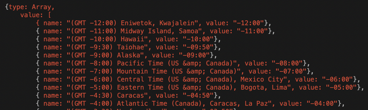 #title# NodeSocket List of Timezones