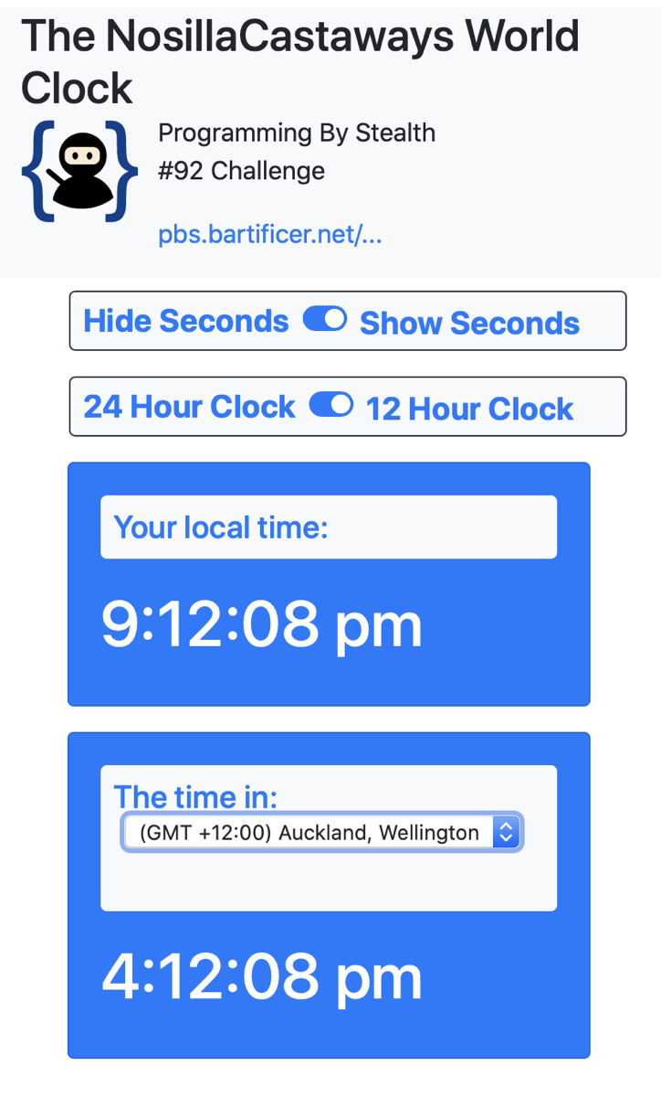 #title# NosillaCast Clock with Timezones