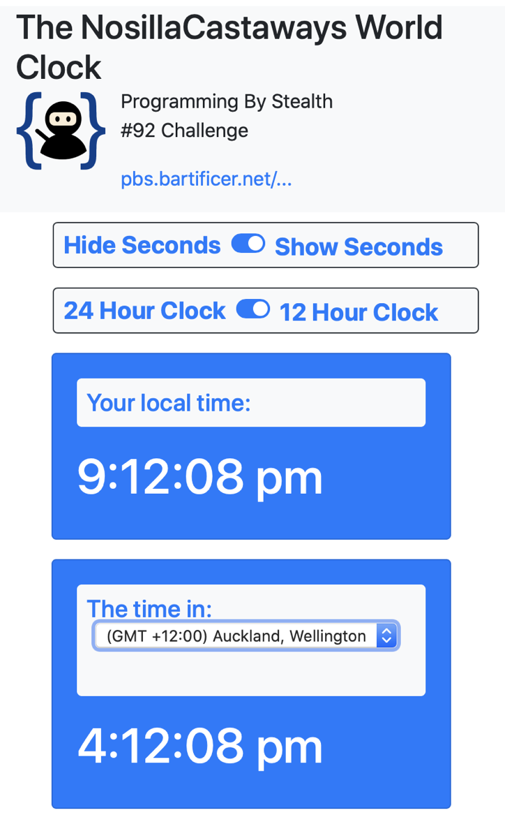 NosillaCast Clock with Timezones