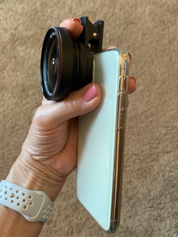 #title# Holding Lens and Phone Safely