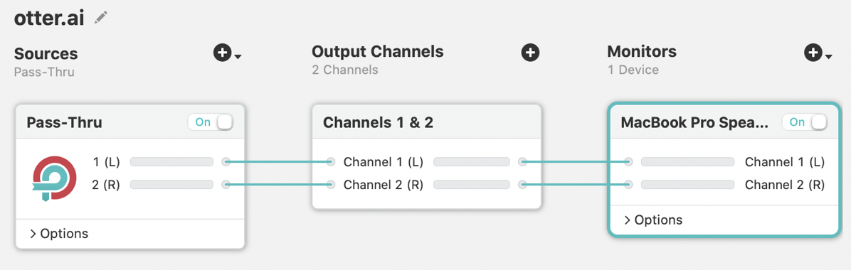 Loopback Pass-Thru virtual audio device with monitor