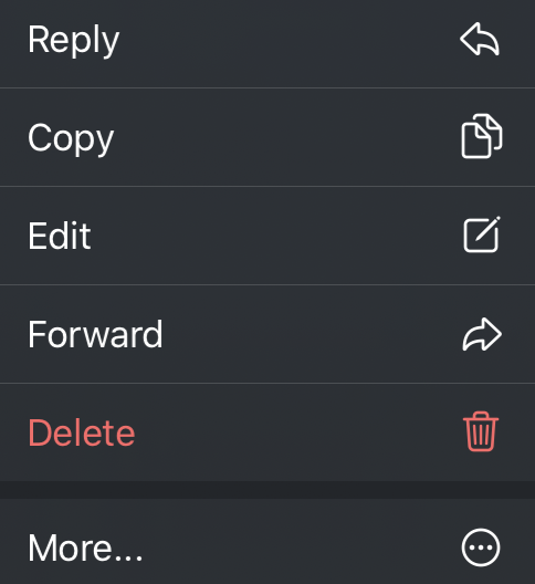 Telegram Edit Menu