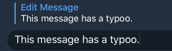 Telegram editing message