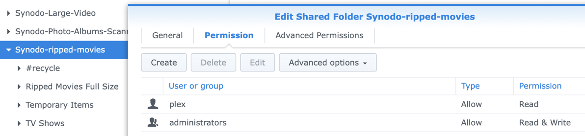 04 Adding Plex to Permissions for Ripped Movies