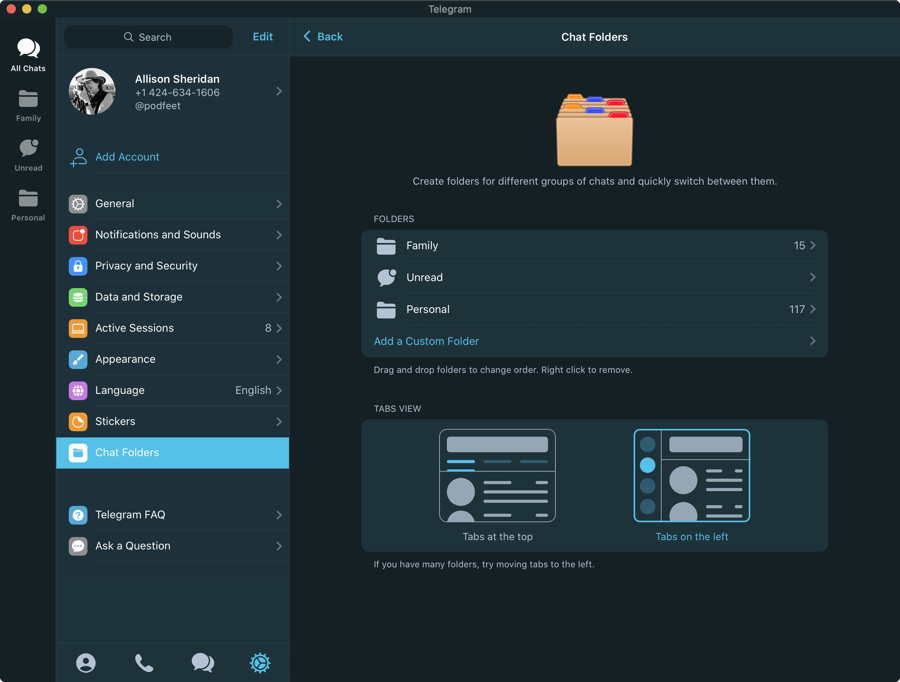 #title# Telegram Chat Folders