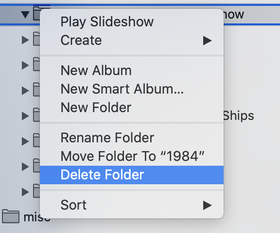 Apple Photos Delete Folder