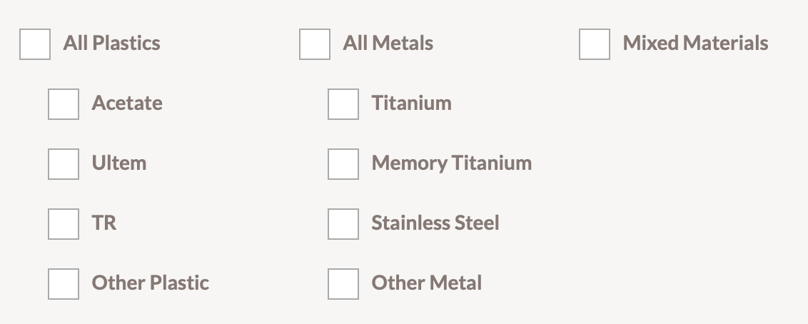 #title# Frames by Material