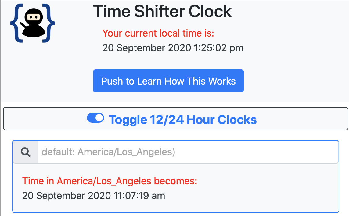 Upper part showing Push to Learn button followed immediately by the 12/24 hour toggle