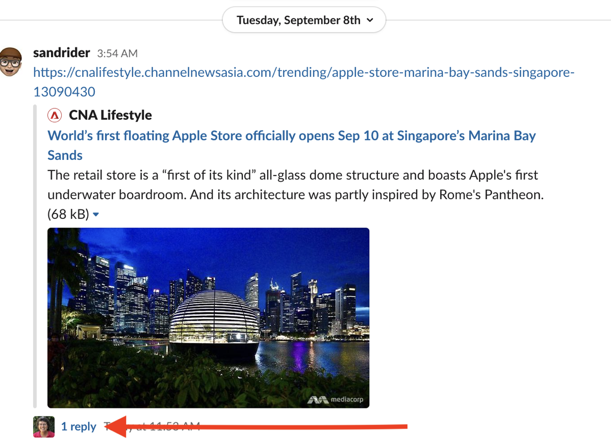 #title# Slack Replies Obvious once a thread has been started