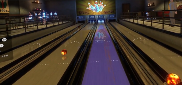 #title# Virtual Bowling with a purple lane