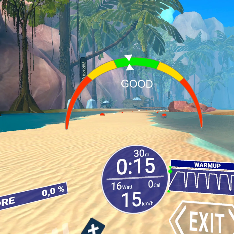 Holodia sand beach archway to row through and metrics on speed and time