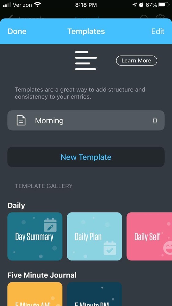 Day One – Templates