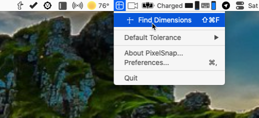 PixelSnap Menu Bar Find Dimensions
