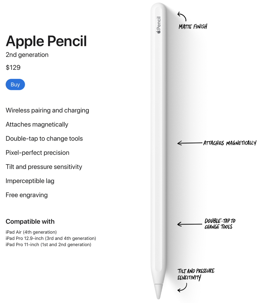 Apple Pencil on Apple Store