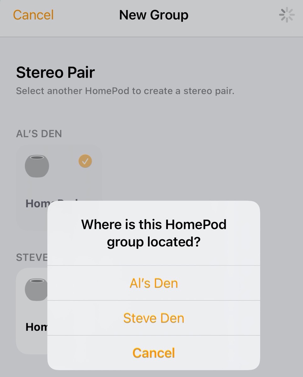 HomePod mini Stereo Pair Setup