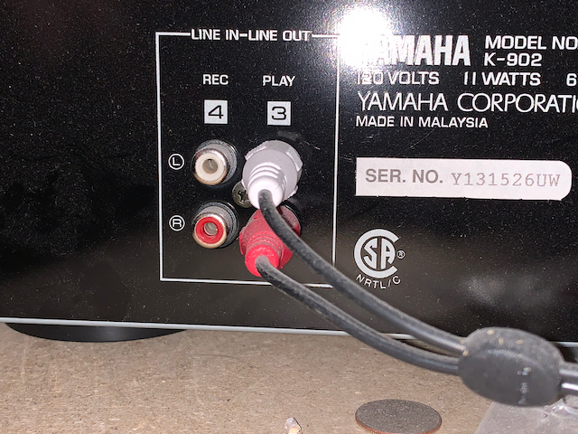 Back panel of Yamaha tape deck