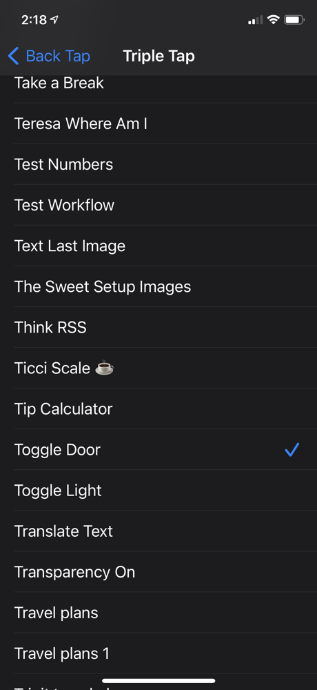 List of Shortcuts to Add to Triple Tap