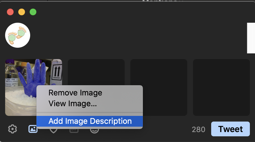 Tweetbot tap to add image description