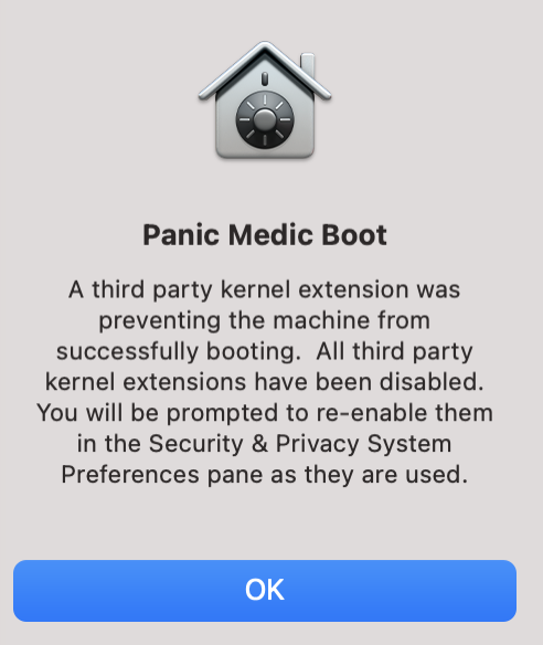 Panic Media Boot  error message - later in the article the entire message is typed out