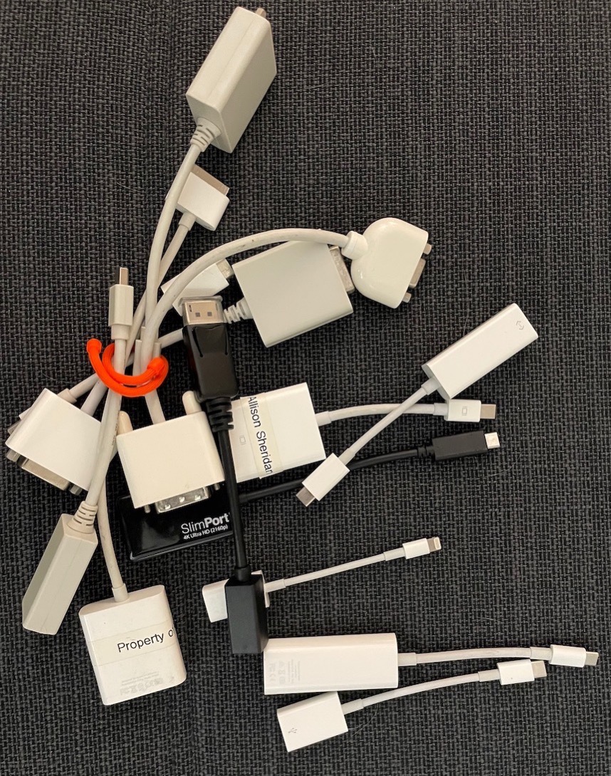 13 dongles of varying types