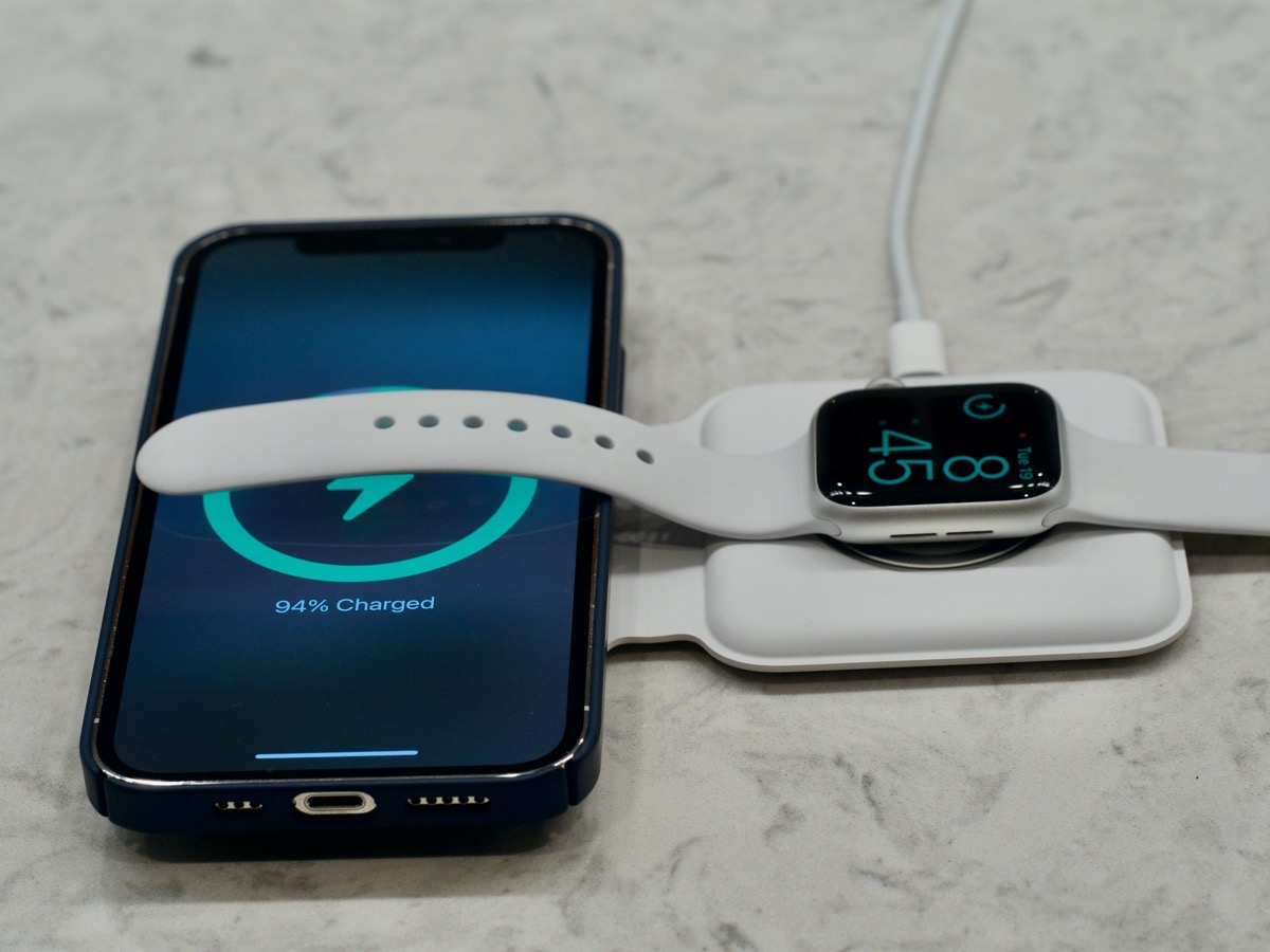 MagSafe Duo iPhone 12 Pro and Apple Watch with Sport Band