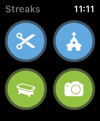 Streaks App with 4 buttons