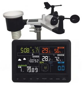 Home weather station with display panel