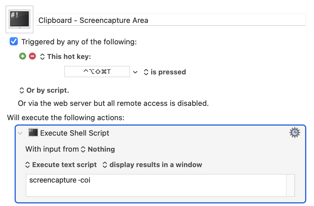 Clipboard Macro `screencapture` in Keyboard Maestro