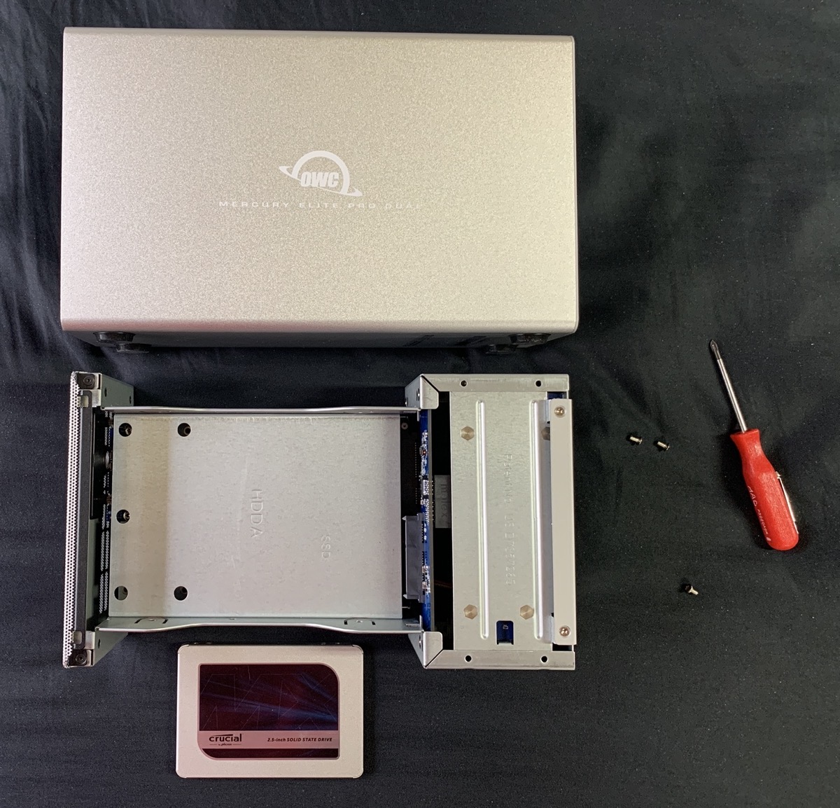 Disassembly with SSD and screwdriver