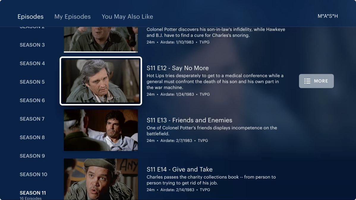#title# M A S H Episode Highlighted