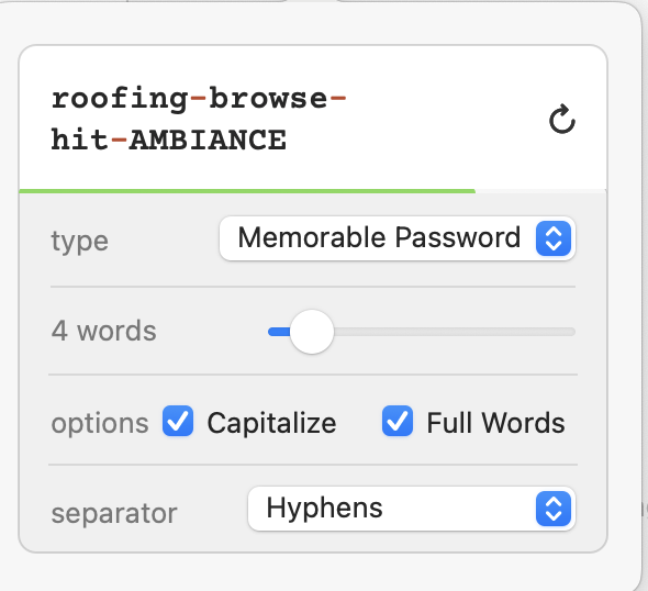 1Password Auto Generated Memorable Password