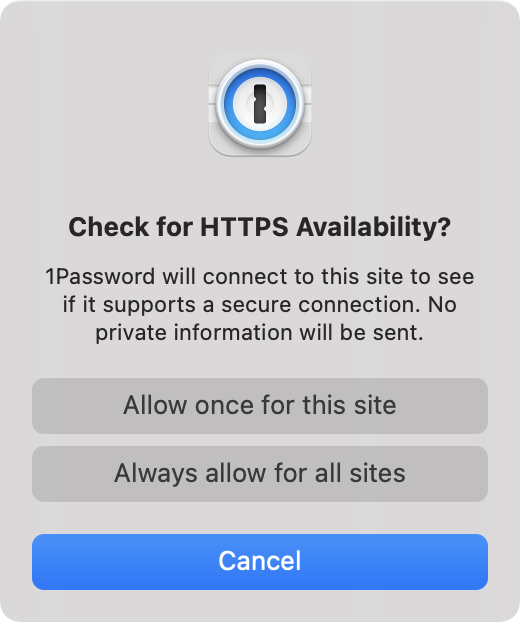 1Password Check for HTTPS