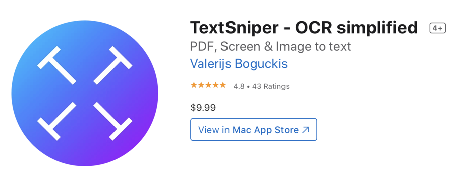 TextSniper in the Mac App Store