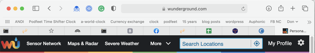 Wunderground on Current Safari