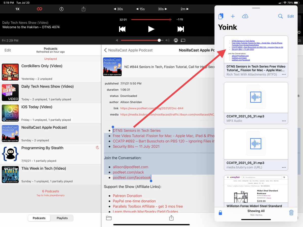 Copy Links from Downcast to Yoink