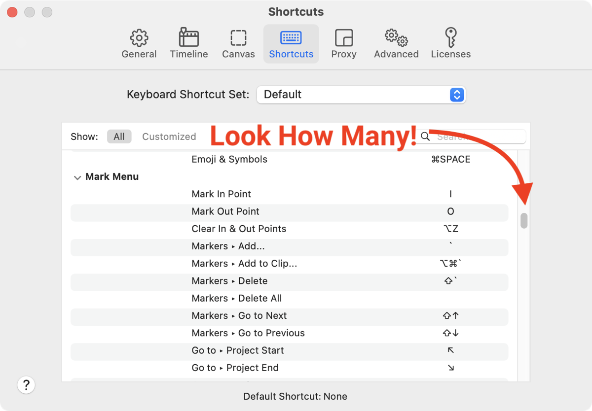 ScreenFlow Keyboard Shortcuts