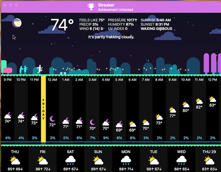 Carrot Weather on Mac