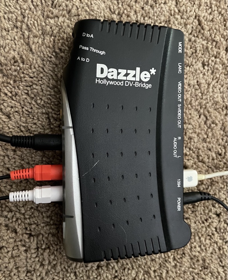 Dazzle Hollywood DV Bridge Inputs Outputs